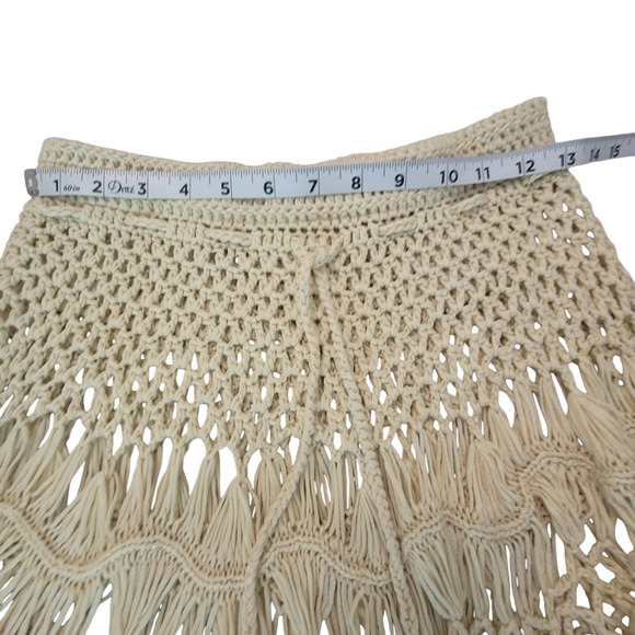 Summer Boho Crochet Mini Skirt Swimsuit Cover Women's Size 8 - Picture 7 of 14
